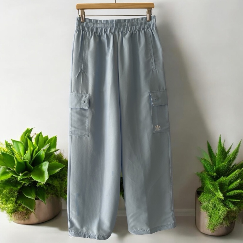 Adidas Blue Cargo Pants Relaxed Fit Women
